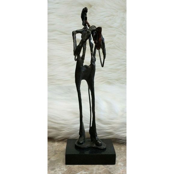 Modern Metal Man Playing SAXOPHONE Statue Art 13" - Picture 2 of 5